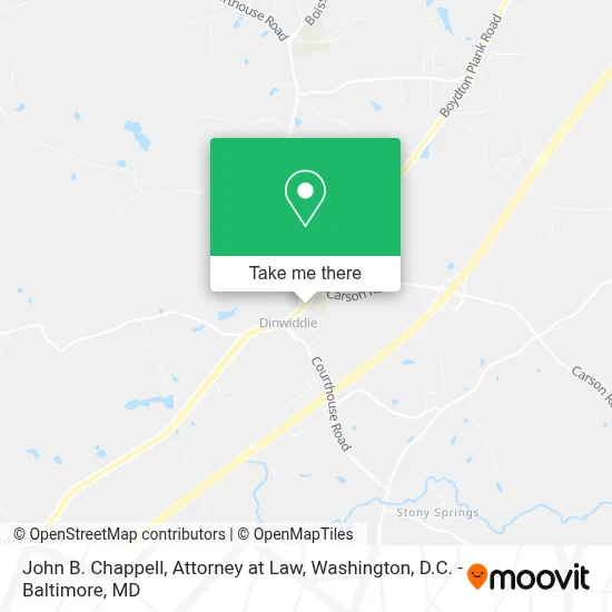John B. Chappell, Attorney at Law map