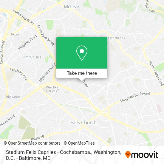 Stadium Felix Capriles - Cochabamba. map