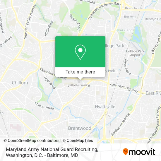 Maryland Army National Guard Recruiting map