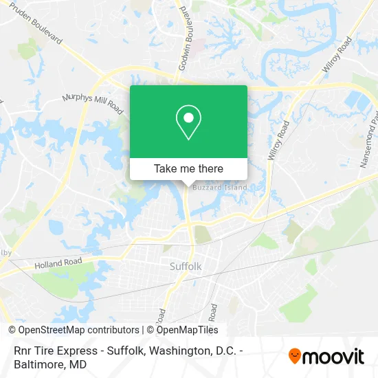 Rnr Tire Express - Suffolk map