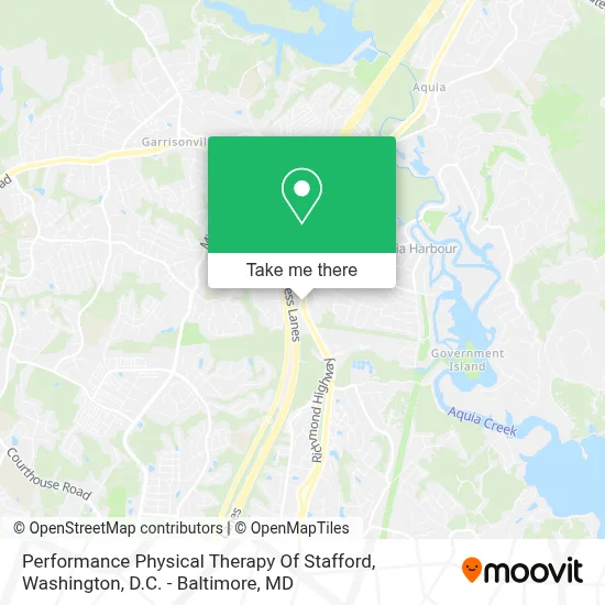Performance Physical Therapy Of Stafford map