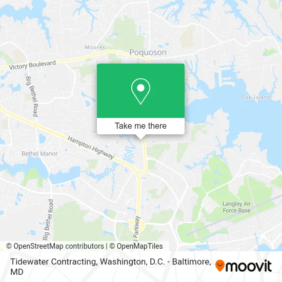 Tidewater Contracting map