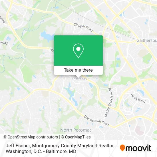 Jeff Escher, Montgomery County Maryland Realtor map