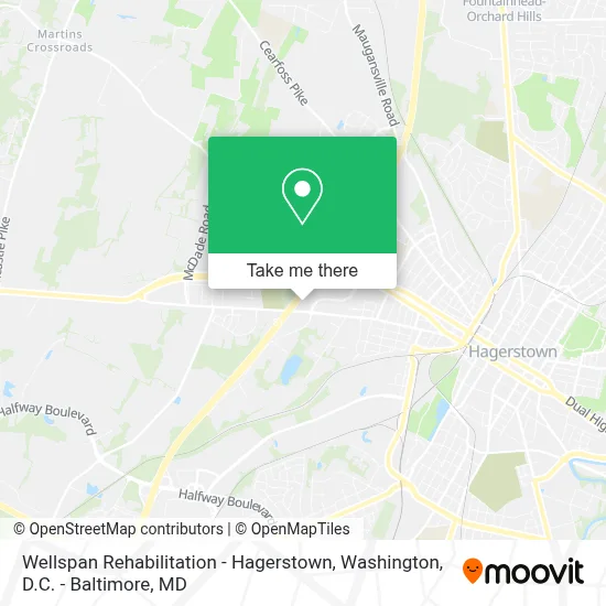 Wellspan Rehabilitation - Hagerstown map