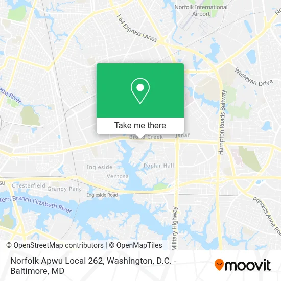 Norfolk Apwu Local 262 map