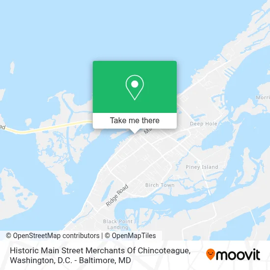 Historic Main Street Merchants Of Chincoteague map