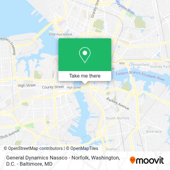 General Dynamics Nassco - Norfolk map