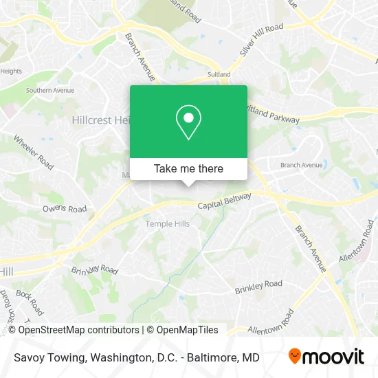 Savoy Towing map