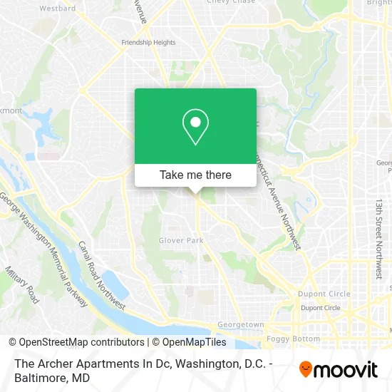 The Archer Apartments In Dc map