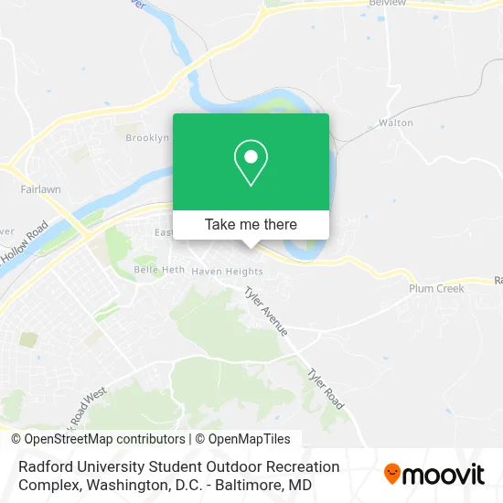 Radford University Student Outdoor Recreation Complex map