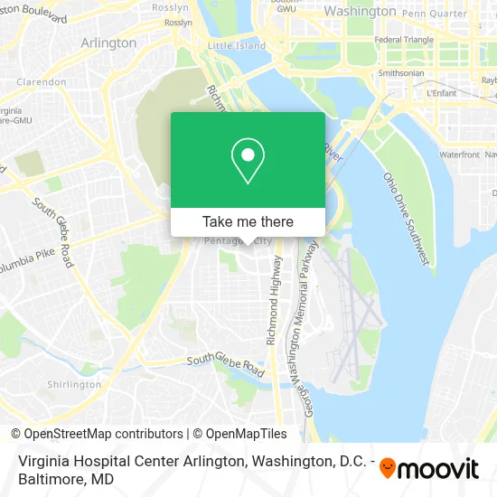 Virginia Hospital Center Arlington map