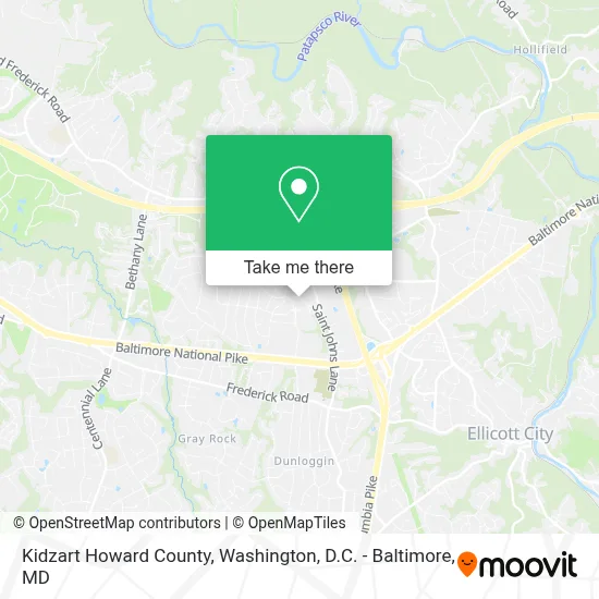 Kidzart Howard County map