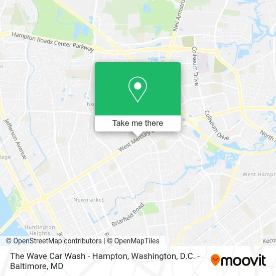 The Wave Car Wash - Hampton map