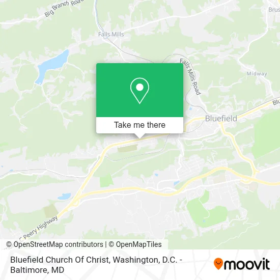 Bluefield Church Of Christ map