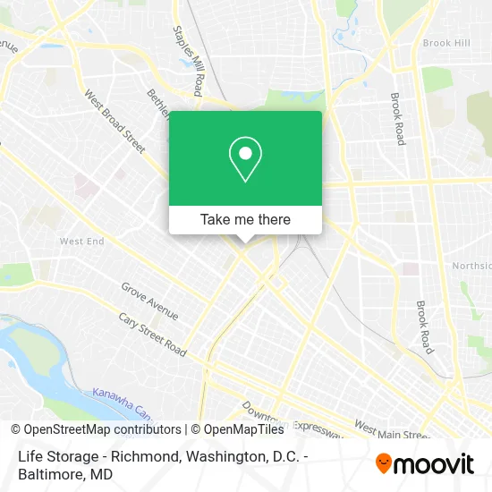 Life Storage - Richmond map
