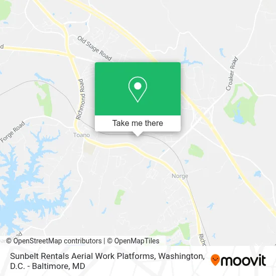 Sunbelt Rentals Aerial Work Platforms map