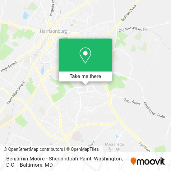 Benjamin Moore - Shenandoah Paint map
