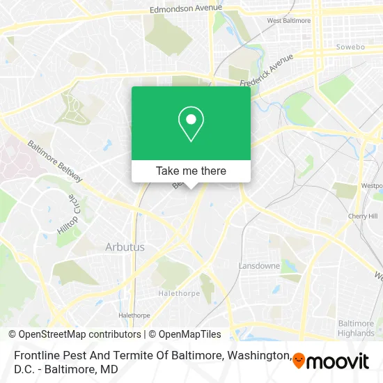 Frontline Pest And Termite Of Baltimore map