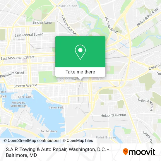 S.A.P. Towing & Auto Repair map