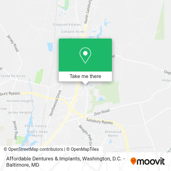 Affordable Dentures & Implants map