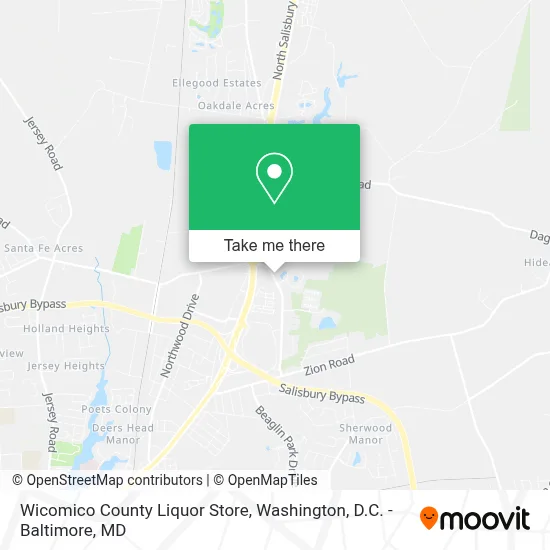 Wicomico County Liquor Store map