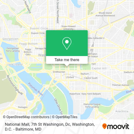National Mall, 7th St Washingon, Dc map