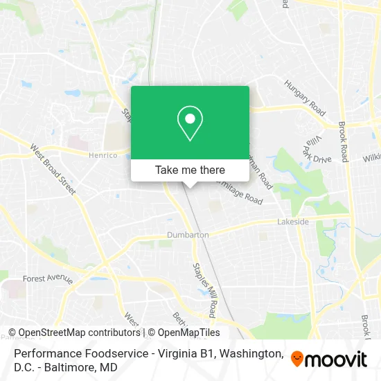 Performance Foodservice - Virginia B1 map
