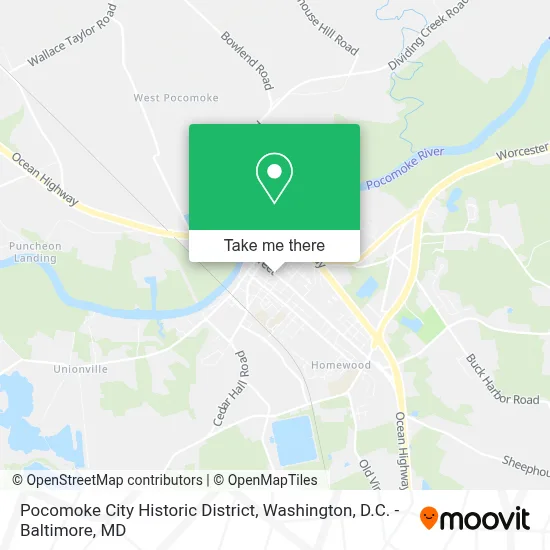 Pocomoke City Historic District map
