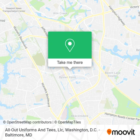 All-Out Uniforms And Tees, Llc map