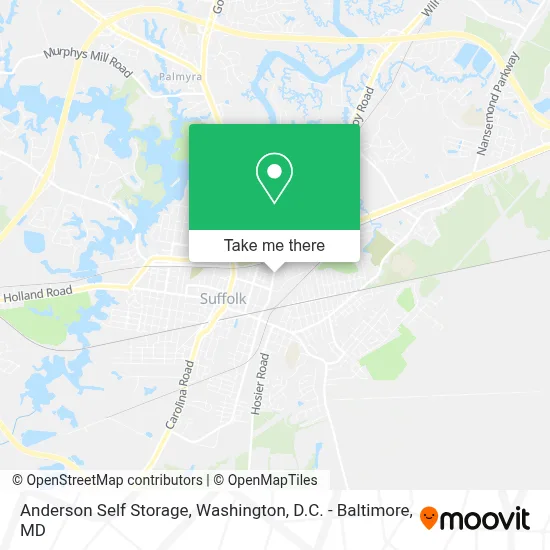Anderson Self Storage map