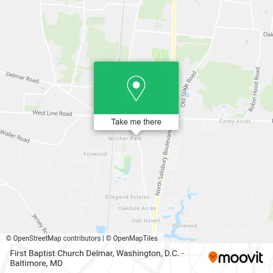 First Baptist Church Delmar map