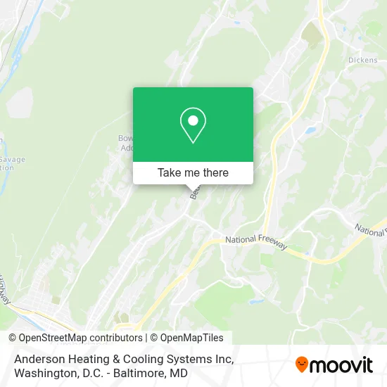 Anderson Heating & Cooling Systems Inc map