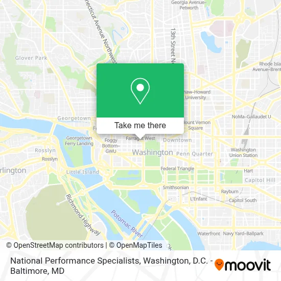 National Performance Specialists map