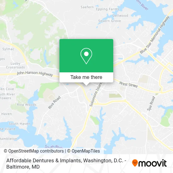 Affordable Dentures & Implants map