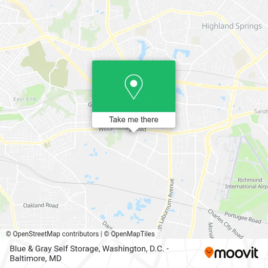 Blue & Gray Self Storage map