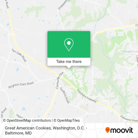 Great American Cookies map
