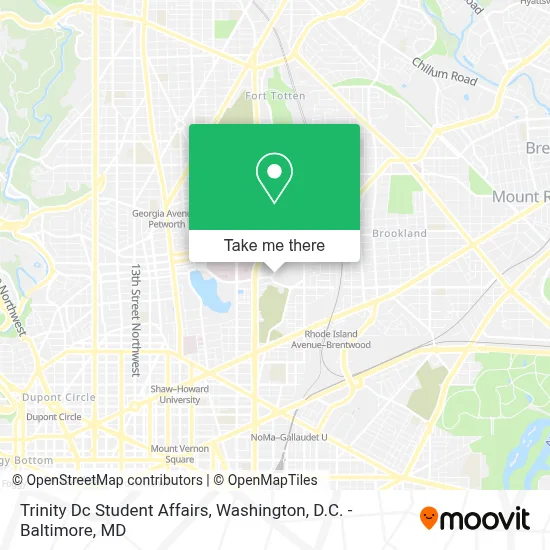 Trinity Dc Student Affairs map