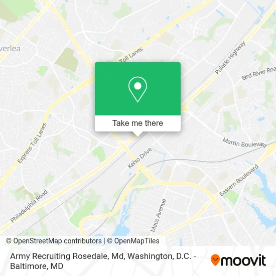 Army Recruiting Rosedale, Md map