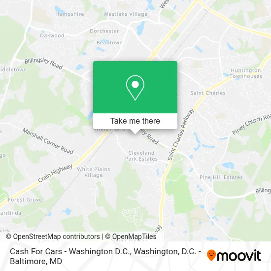 Cash For Cars - Washington D.C. map