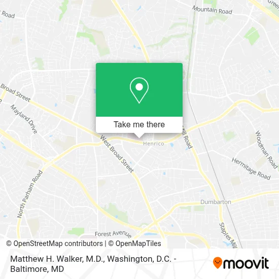 Matthew H. Walker, M.D. map