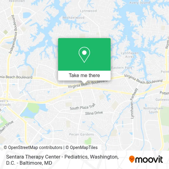 Sentara Therapy Center - Pediatrics map
