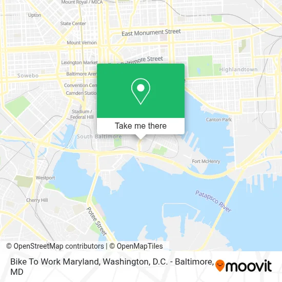 Bike To Work Maryland map