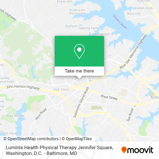 Luminis Health Physical Therapy Jennifer Square map
