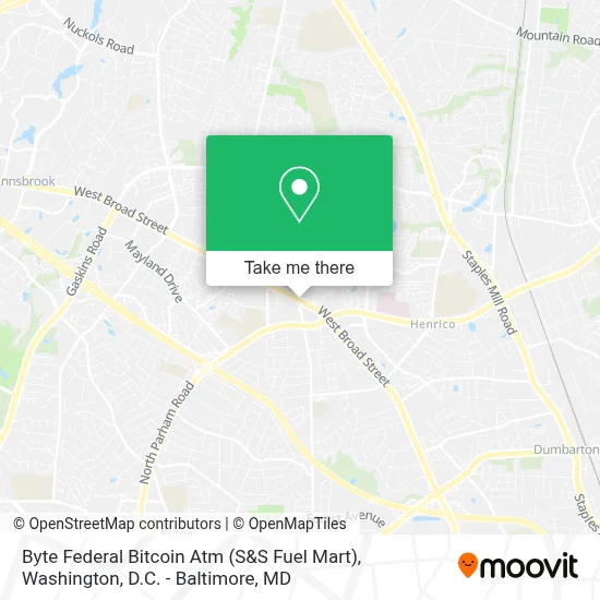 Byte Federal Bitcoin Atm (S&S Fuel Mart) map