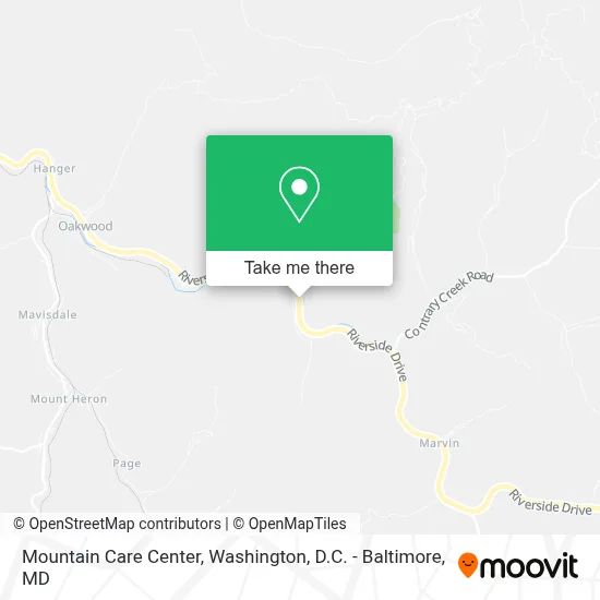 Mountain Care Center map