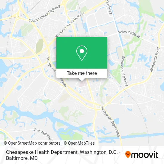 Chesapeake Health Department map