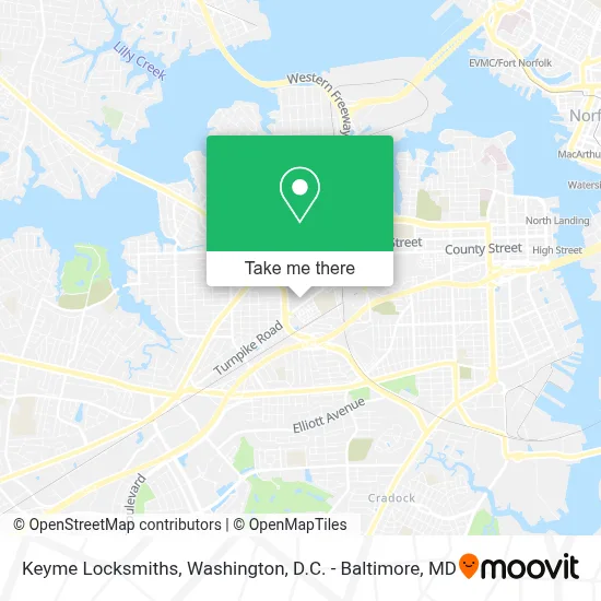 Keyme Locksmiths map