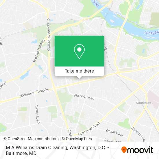 M A Williams Drain Cleaning map