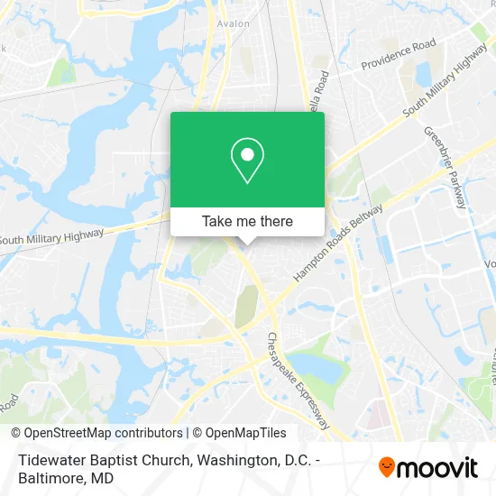 Tidewater Baptist Church map