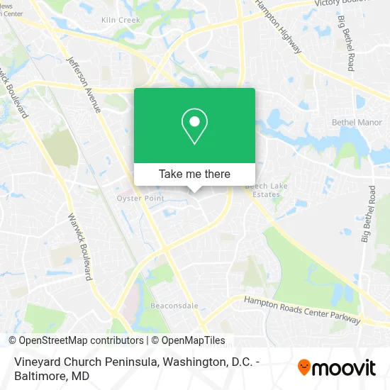 Vineyard Church Peninsula map